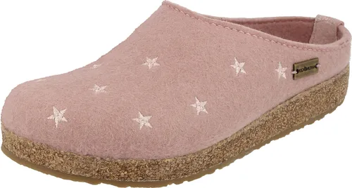Haflinger Damen Hausschuh Sterne Pantoffel Grizzly Stelline 741032, Größe:42 EU, Farbe:Rosa