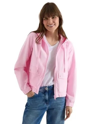 Cecil Damen Jacke mit Kapuze und Elastikbund - Stylische Hoodie Jacke mit praktischer Kapuze und elastischem Bund. Ideal für lässige Outfits und den täglichen Gebrauch. Ausgestattet mit aufgesetzten Taschen für zusätzlichen Komfort.