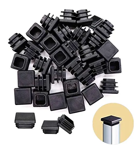 Rohrstopfen 30x30mm Lamellenstopfen Schwarz Kunststoff Stopfen für Quadratrohr Möbelgleiter Schutzkappen Rechteckstopfen 20 Stück
