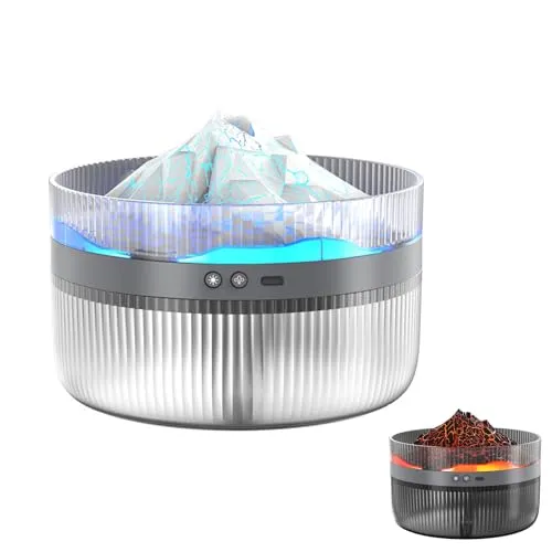 Diffusor für Ätherische Öle 1000ml, Schneeberg Vulkan Effekt Lampen Duftdiffusor, Automatischer Aromatherapie Luftbefeuchter, Einstellbarer Sprühmodus