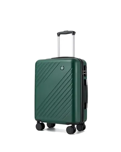 KONO Handgepäck Koffer 55x40x20cm, 34L mit 4 Rollen (Grün)