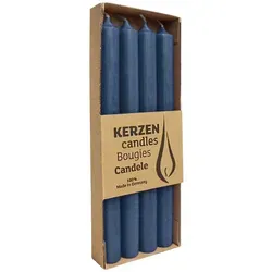RUSTIC-Stabkerzen Nachtblau, WENZEL, 250/22 mm, Brenndauer ca. 10h, 4 Stück