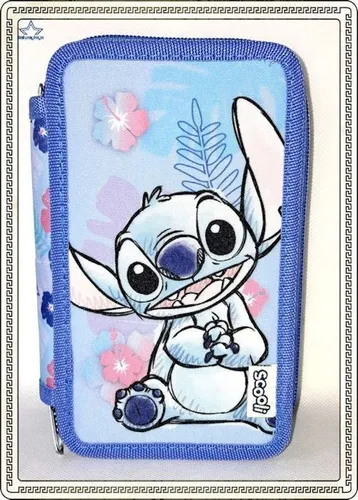 Scooli Tripledecker Stitch Schüleretui - Federmäppchen mit 21 hochwertigen Stiften und Zubehör, ergonomisch geformt für Kinder ab 6 Jahren – ideal für Schule und Freizeit.