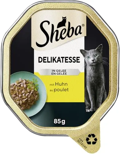 Sheba Schale Nassfutter für Katzen Delikatesse in Gelee mit Huhn 2 x 11 x 85g