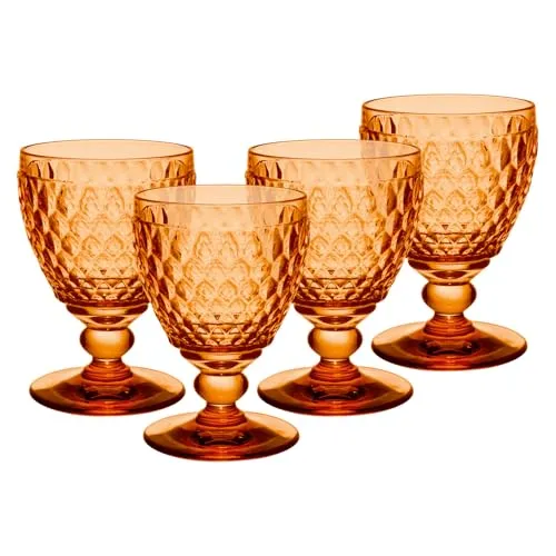 Villeroy & Boch Boston Apricot Weißweinglas - 4er Set - Weingläser aus Kristallglas mit einzigartigem Facettenmuster, spülmaschinenfest und ideal für besondere Anlässe. Genießen Sie stilvolle Momente mit der Kollektion Boston von Villeroy & Boch.