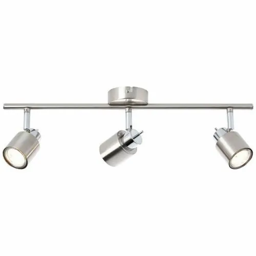 BRILLIANT Lampe Andres Spotrohr 3flg nickel/chrom - Moderne Deckenleuchte mit 3 schwenkbaren Köpfen für flexible Lichtgestaltung in jedem Raum. Ideal für energieeffiziente LED-Leuchtmittel und dimmbar für individuelle Helligkeit.