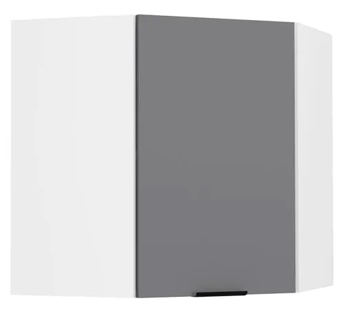 VCM Küchenschrank hängend - Eckschrank mit zwei Fächern - Küchen-Schränke - Pflegeleichte Oberfläche und robustes Montagematerial, ideal für effiziente Raumnutzung in Ihrer Küche.