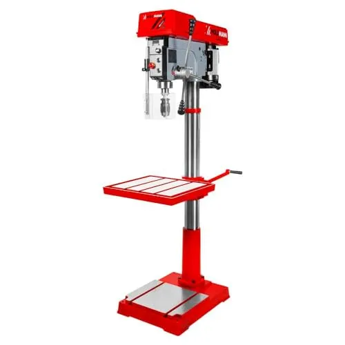 Holzmann Ständerbohrmaschine SB324VH 400V - Bohrmaschinen mit Frequenzumrichter für präzise Drehzahlregelung, ideal für anspruchsvolle Arbeiten. Ausgestattet mit Bohrzentrierlaser und LED-Arbeitslicht für optimale Sicht und Genauigkeit.
