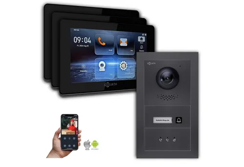 Goliath IP Video-Türsprechanlage 7-Zoll Anthrazit - Moderne IP-Video-Türsprechanlage für Einfamilienhäuser: Hochauflösende Kamera und interaktive Funktionen für sichere Kommunikation und Zugangskontrolle. Ideal für Zuhause und Gewerbe.