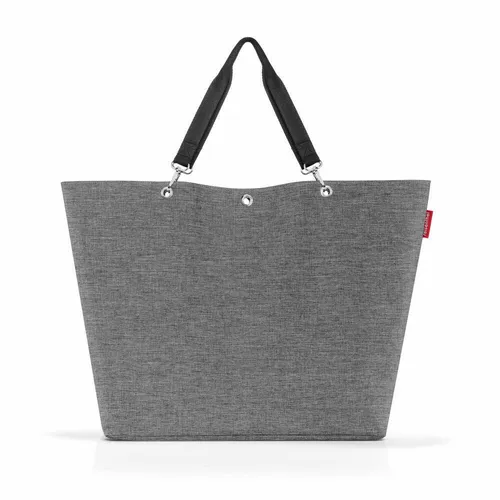 reisenthel shopper XL Einkaufstasche Twist Silver 35 L - Einkaufstasche mit 35 L Volumen, ideal für den Strand oder den Einkauf, aus hochwertigem Cotton-Kalmuck gefertigt und in stilvollem Grau.