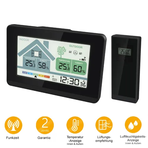 Miraval Funk-Wetterstation mit Lüftungsempfehlung und Sensor