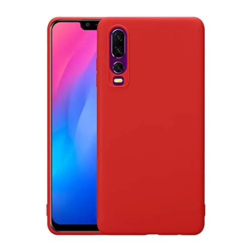 Hülle für Huawei P30 2019 Schutzhülle 6 Zoll Ultra Dünn Case Cover aus TPU Stoßfest Extra Slim Leicht Rot