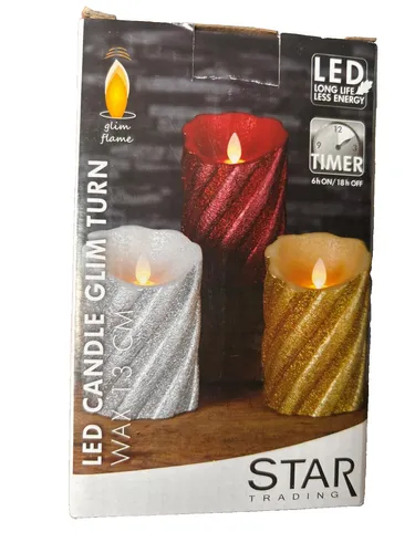 Star Trading LED Kerzen mit Timerfunktion | Stumpenkerzen Bunt | LED Kerze