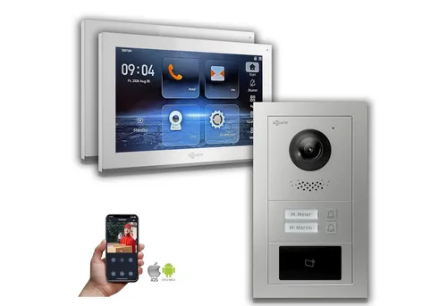 Goliath IP Video Türsprechanlage 10-Zoll für 2 Familienhaus - Türsprechanlagen mit HD-Kamera und RFID-Zugang: Höchste Sicherheit und Benutzerfreundlichkeit für Ihr Zuhause oder Büro. Mit Fernzugriff und Interkom-Funktion für einfache Kommunikation.