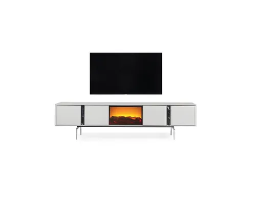 rtv Sideboard mit Kamin – Luxuriöser TV-Ständer 240 cm - Elegantes Sideboard für das Wohnzimmer, mit modernem Kamin-Design. Bietet Platz für TV und Zubehör, sorgt für eine stilvolle Atmosphäre. Maße: 240 x 50 x 66 cm, aus hochwertigem Holz gefertigt.