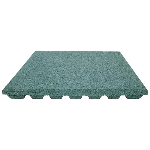 TOPRUBBER Fallschutzplatte 50x50x4 cm Grün Gummiplatte Fallschutzmatte Spielplatzmatte