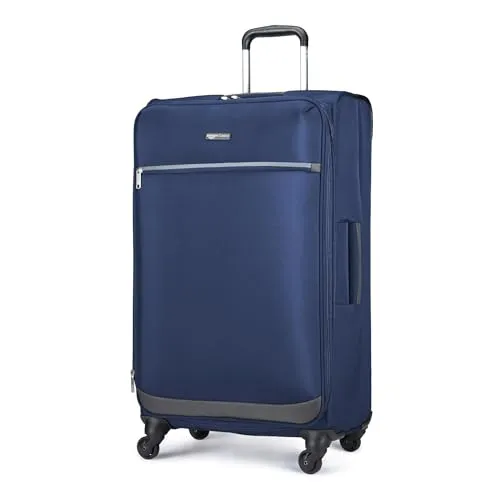 Amazon Basics Großer Softside-Koffer 76 cm - Handgepäck mit 4 multidirektionalen 360°-Spinnerrädern, erweiterbar für 28% mehr Stauraum – ideal für Reisen von 2–3 Wochen.