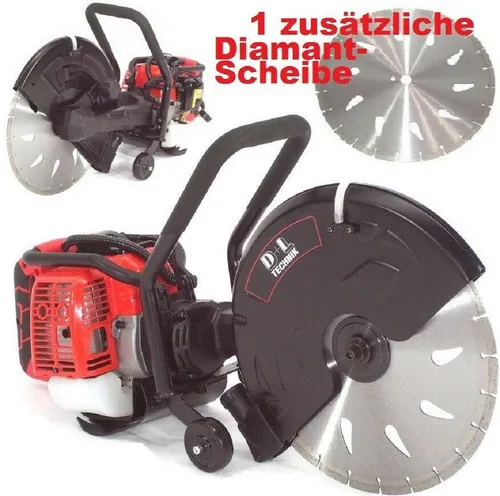 Motorflex 56337 Benzin Trennschleifer 400 mm inkl. Diamantblatt - Leistungsstarker 52 ccm Benzin-Trennschleifer für präzise Nass- und Trockenschnitte. Ideal für Bau, Handwerk und Heimwerker mit 1 x 400 mm Diamantblatt im Lieferumfang.