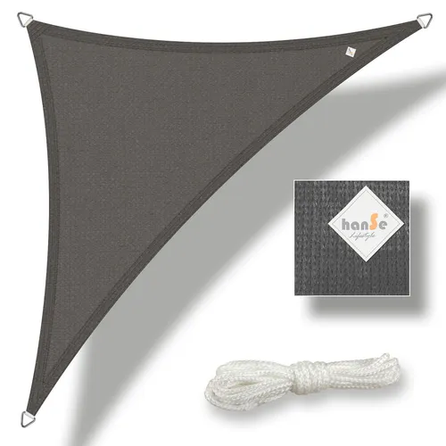 hanSe Sonnensegel Sonnenschutz Schattensegel Schattenspender 3x3x3m Graphit