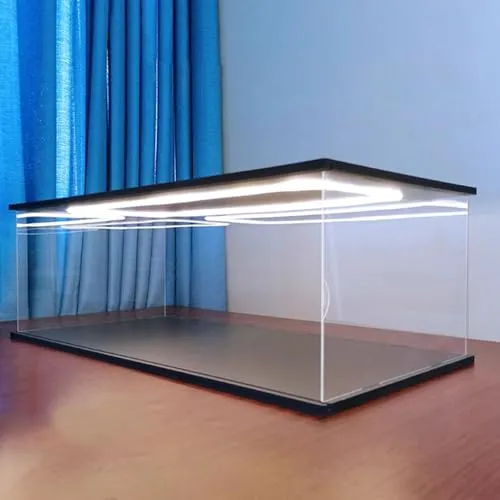 Vibeo Acryl Vitrine mit LED-Beleuchtung – Stilvolle Aufbewahrung für Sammlerstücke