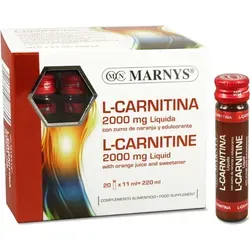 Marnys L-Carnitin 220 ml - Fettverbrennung leicht gemacht - Aminosäure Carnitin mit 2.0000 mg L-Carnitin pro Ampulle, ideal zur Unterstützung der Fettverbrennung, unzerbrechliche Kunststoffampulle für praktische Anwendung.