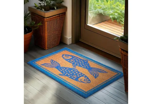 BRUBAKER Fußmatte Fische Blau in blau von BRUBAKER