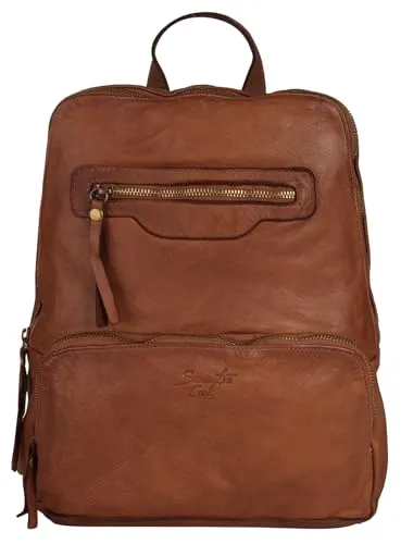 Cityrucksack SAMANTHA LOOK aus echtem Leder - Stylischer Rucksack aus 100% Rindleder, Made in Italy. Mit geräumigem Hauptfach, Innenfächern und 2 verstellbaren Schultergurten ist er der perfekte Begleiter für jeden Tag.