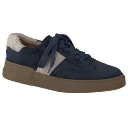Paul Green Damen Sneaker mit Wechselfußbett - Damen-Sneaker mit atmungsaktivem Wechselfußbett, ideal für den Alltag. Komfortable Plateausohle und stilvolles Design in Blau (Space/Biscuit) sorgen für einen trendigen Look.