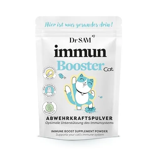 immunBooster Cat 45 g - Dr SAM - Tiergesundheit: Rezeptfreies Pulver für Katzen zur Stärkung des Immunsystems, ideal für eine gesunde Lebensweise.