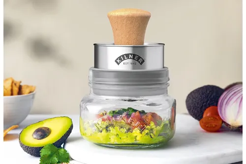 Kilner Mash & Store Set - Einmachgläser | Ideal für die Zubereitung und Aufbewahrung von hausgemachter Guacamole, Hummus und mehr – mit Silikondichtung für frische Lebensmittel.