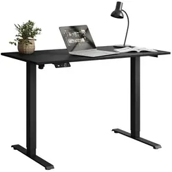 Lookway Schreibtisch, Schwarz, Höhenverstellbar, 110x69.5x60 cm - Eleganter Schreibtisch mit elektrischer Höhenverstellung von 69,5 cm bis 117,5 cm. Ideal für ein ergonomisches Arbeitsumfeld. Inklusive 2 Speichertasten und klar ablesbarem Display.
