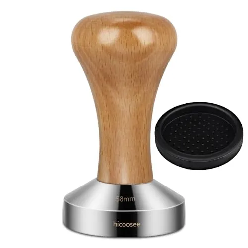 Espresso Tamper, hicoosee 58mm Kaffee Tamper aus Edelstahl Espresso Stempel für Kaffeemaschine Siebträger