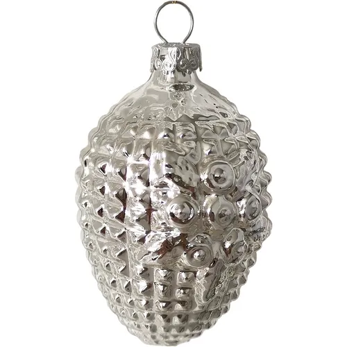 Waffel Ornament Silberform Blüte 6,5cm Schatzhauser Thüringer Glas und Weihnacht