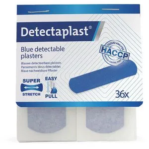 Detectaplast Pflaster Tear und Wear, 36 Strips, detektierbar, elastisch, 7,2 x 2,5cm