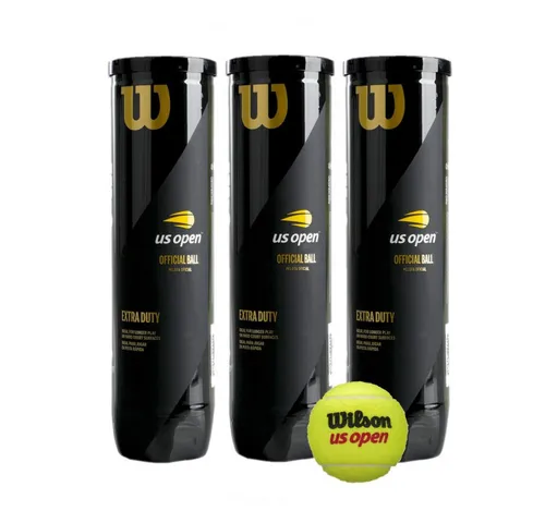Wilson Tennisball US Open - 12 Tennisbälle für Training und Wettkampf - Der Wilson US Open Tennisball bietet hervorragende Spieleigenschaften und ist ideal für Turnierspieler. Mit seinem dicken Filz ist er besonders langlebig und sorgt für optimale Leistung auf dem Platz.