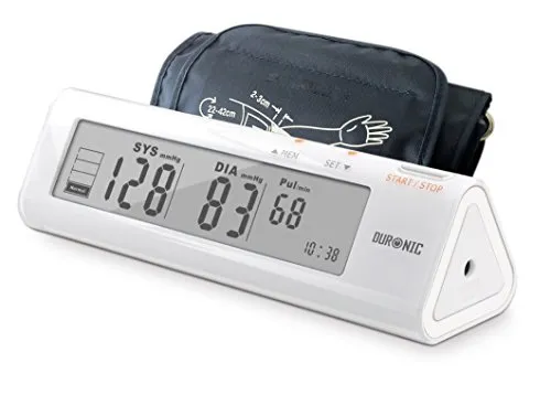 Duronic BPM450 Digitales Oberarm-Blutdruckmessgerät | Arhythmie Erkennung | Manschette 22-42 cm | Große Anzeige Blutdruckmessung | Blutdruckmesser mit Herzrhythmusstörung Funktion | AAA Batterien