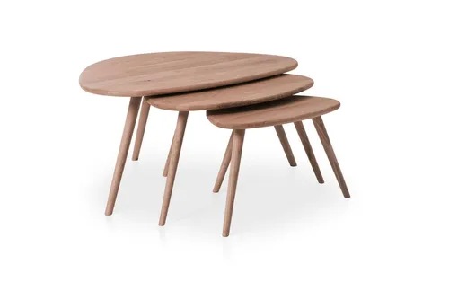 TaBoLe Möbel Couchtisch Vigo (1er Set, 2er Set, 3er Set), Couchtische Set oder einzeln erhältlich, Kernbuche oder Eiche massiv