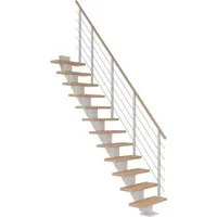 Dolle Mittelholmtreppe Frankfurt Gerade Buche, geölt 65 cm in weiß von DOLLE