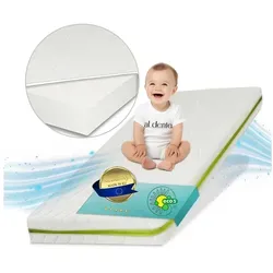 Kindermatratze Easy Active Kaltschaummatratze 90x200 cm mit Bezug, Best for Home, 8 cm hoch, (60x120 70x140 80x160 80x180 90x200 140x200 180x200 cm), Schaumstoffmatratze, Kindermatratze mit Reißverschluss grün 100 cm x 200 cm x 8 cm