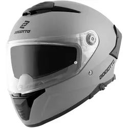 Bogotto FF118 Helm, grau matt, S - Motorradhelm mit integriertem Sonnenvisier und Windabweiser, ideal für maximalen Komfort und Sicherheit auf der Straße.