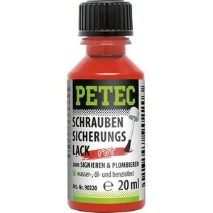 PETEC Schraubensicherung Plombierlack, 90220, rot, wasserfest, 20ml