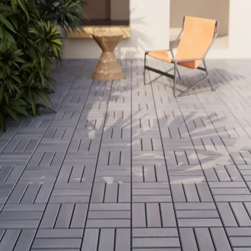 casa.pro Terrassenfliesen Alliste 10er Set - Wetterfeste Holzfliesen für Balkon - Terrassen- & Balkonfliesen: 10er Set aus nachhaltigem Akazienholz mit einfachem Klicksystem und effektivem Drainagesystem für langlebige und pflegeleichte Außenbereiche.