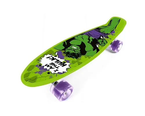 MARVEL Skateboard Marvel Hulk Pennyboard – Kompaktes Kinder-Skateboard - Cruiserboard mit rutschfester Oberfläche und hochwertigen ABEC-7 Kugellagern für eine ruhige Fahrt. Ideal für Kinder, leicht und einfach zu transportieren.