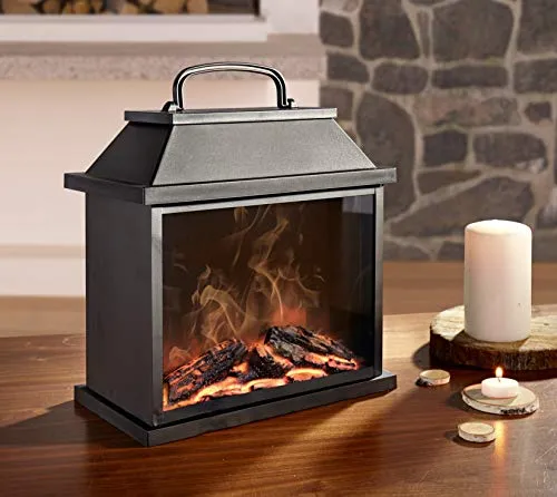 LED Tischkamin mit faszinierendem Flammen-Effekt - Gartendeko - Toller Hingucker mit realistischer Flammensimulation durch integrierte LEDs, ideal für stimmungsvolle Abende im Innenbereich.