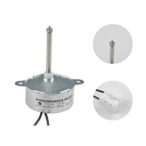 46mm Schaftlange Synchronmotor TYC-40 AC 12V (Wechselstrom) 5RPM CW/CCW Drehmoment 0.5Kg.cm 1W Power