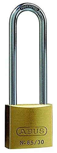 ABUS Vorhängeschloss Messing 65/30BH60 mit hohem Bügel - Kellerschloss, Spindschloss u. v. m.- Messing-Schlosskörper - gehärteter Stahlbügel - ABUS-Sicherheitslevel 4