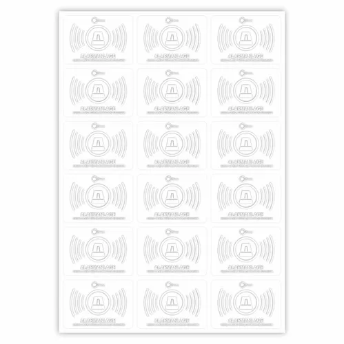 18er Aufkleber-Set Alarmanlage, transparent I 5 x 3,5 cm I außenklebend I hin_36