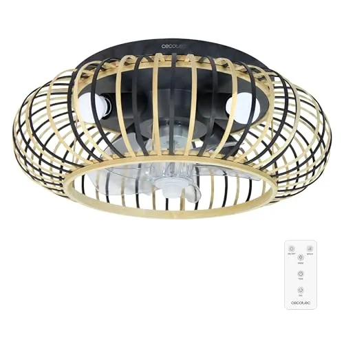 Cecotec - Deckenventilatoren mit Licht EnergySilence LampAero 600 Natural Wood, Winter/Sommermodus, Motor DC 20 W, Timer, 3 Verkauf, 5 Flügel, Distanzkontrolle, Holzfarbe