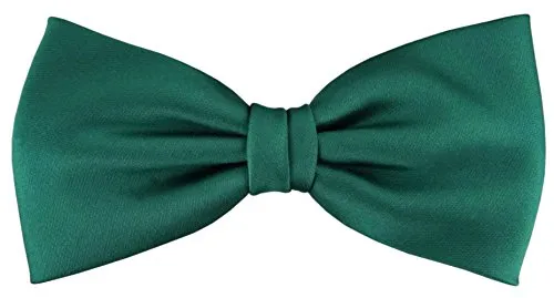 TigerTie vorgebundene Satin Fliege in grün dunkelgrün Uni einfarbig + Geschenkbox