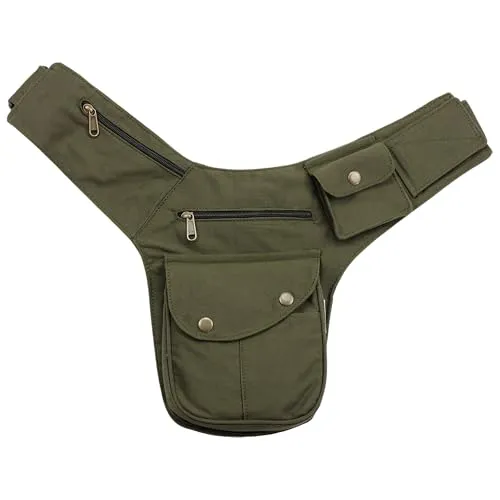 Freak Scene Tasche - Gürteltasche - Buddy - grün-Oliv - messingfarben - Bauchtasche - Hüfttasche